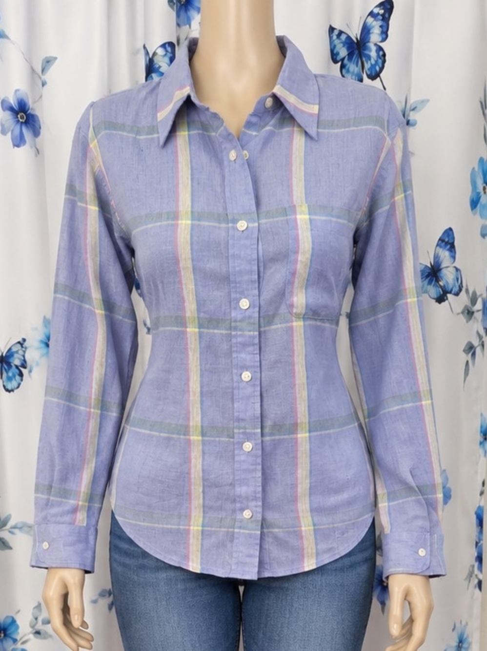 Jones New York Lavender Plaid Button-Down Shirt